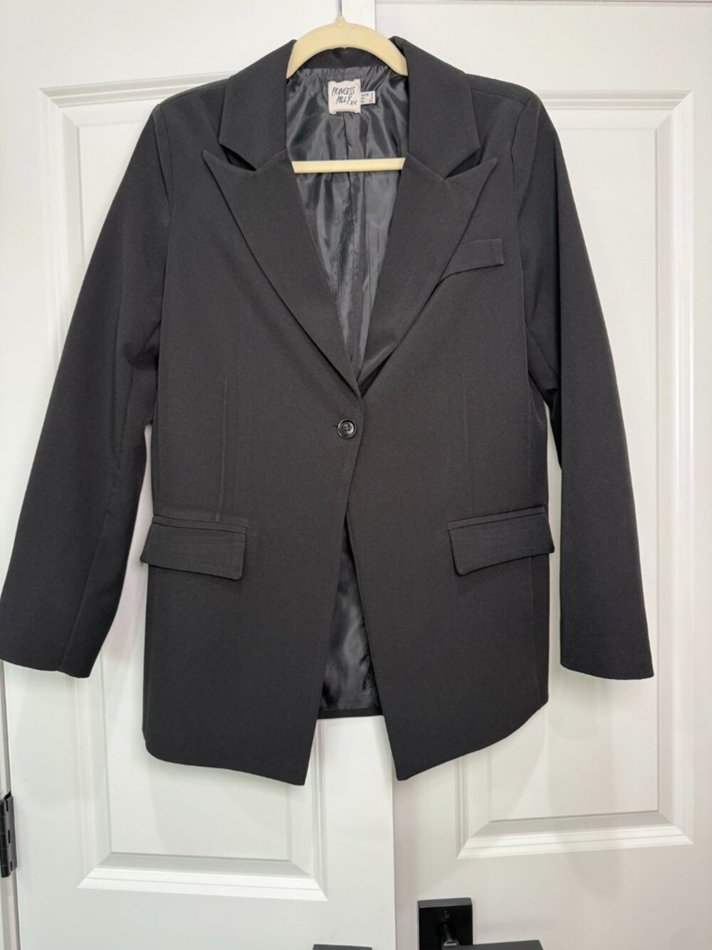 Princess Polly Black Single Button Blazer US 2 NWOT